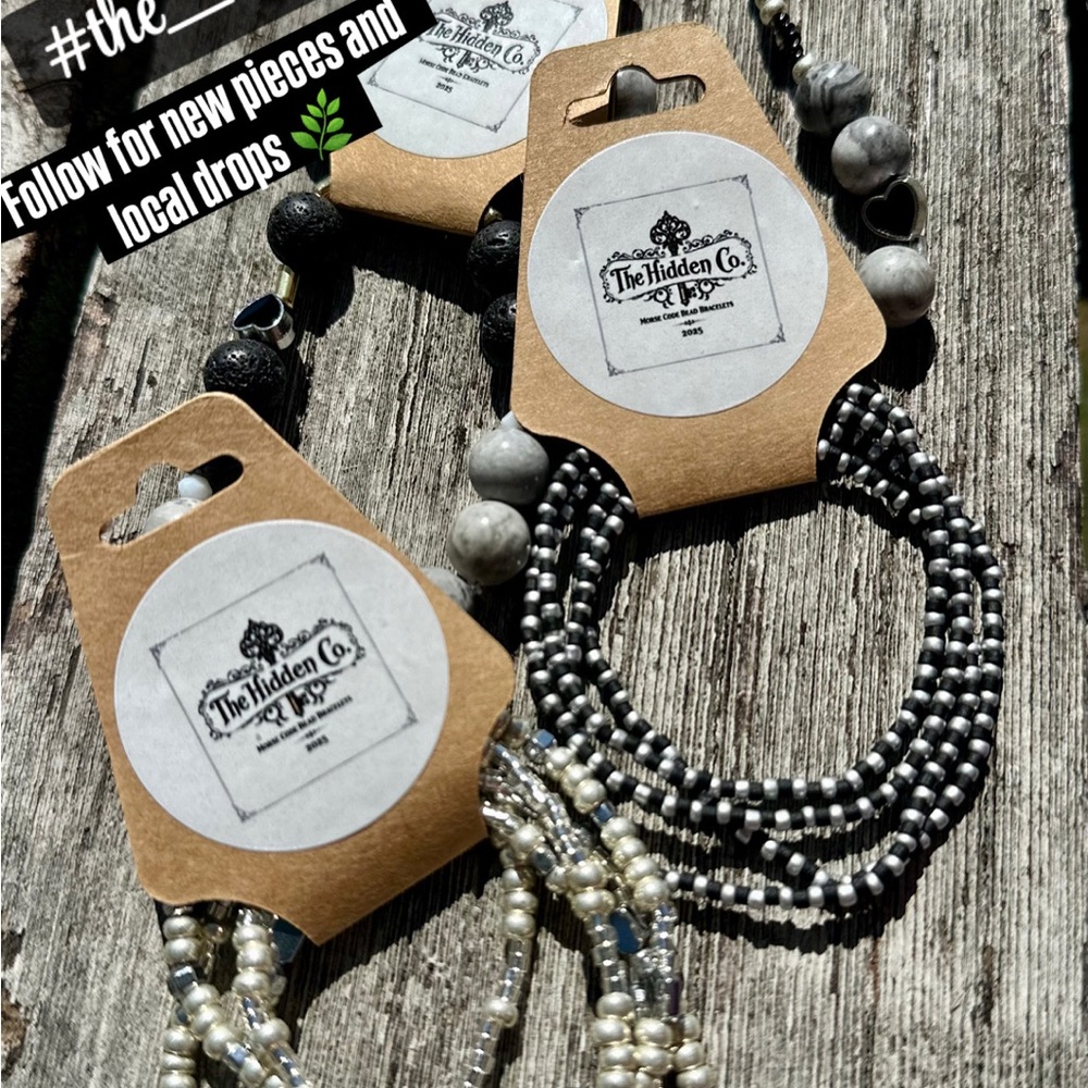 Black and Silver Beaded Bracelet Set